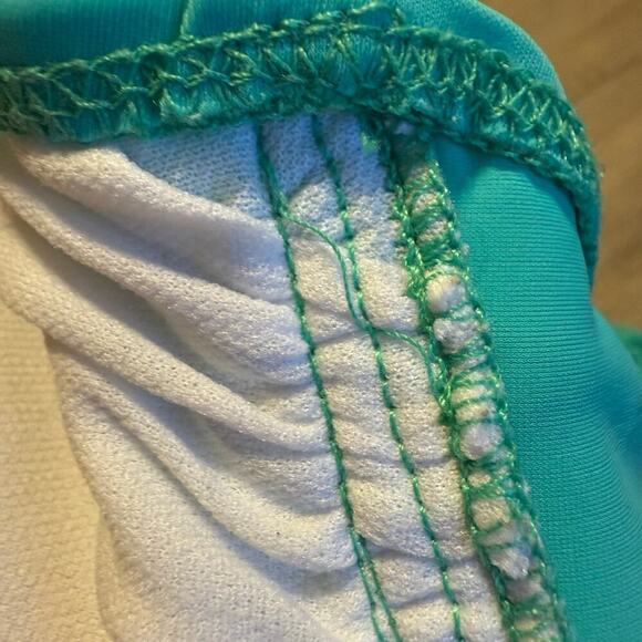 Victoria’s Secret Bikini Set Sz Sm Bandeau Top, Ruched Hipster Bottoms Teal Blue - Picture 7 of 12